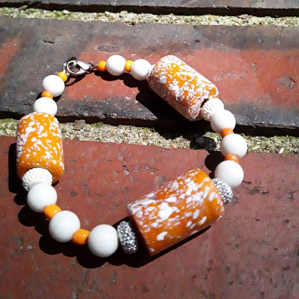 Chunky Orange Dream Handmade Bracelet